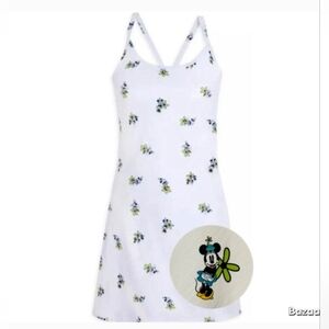 Outdoor Voices X Disney White Minnie Mouse Print Racer Back Exercise Dress